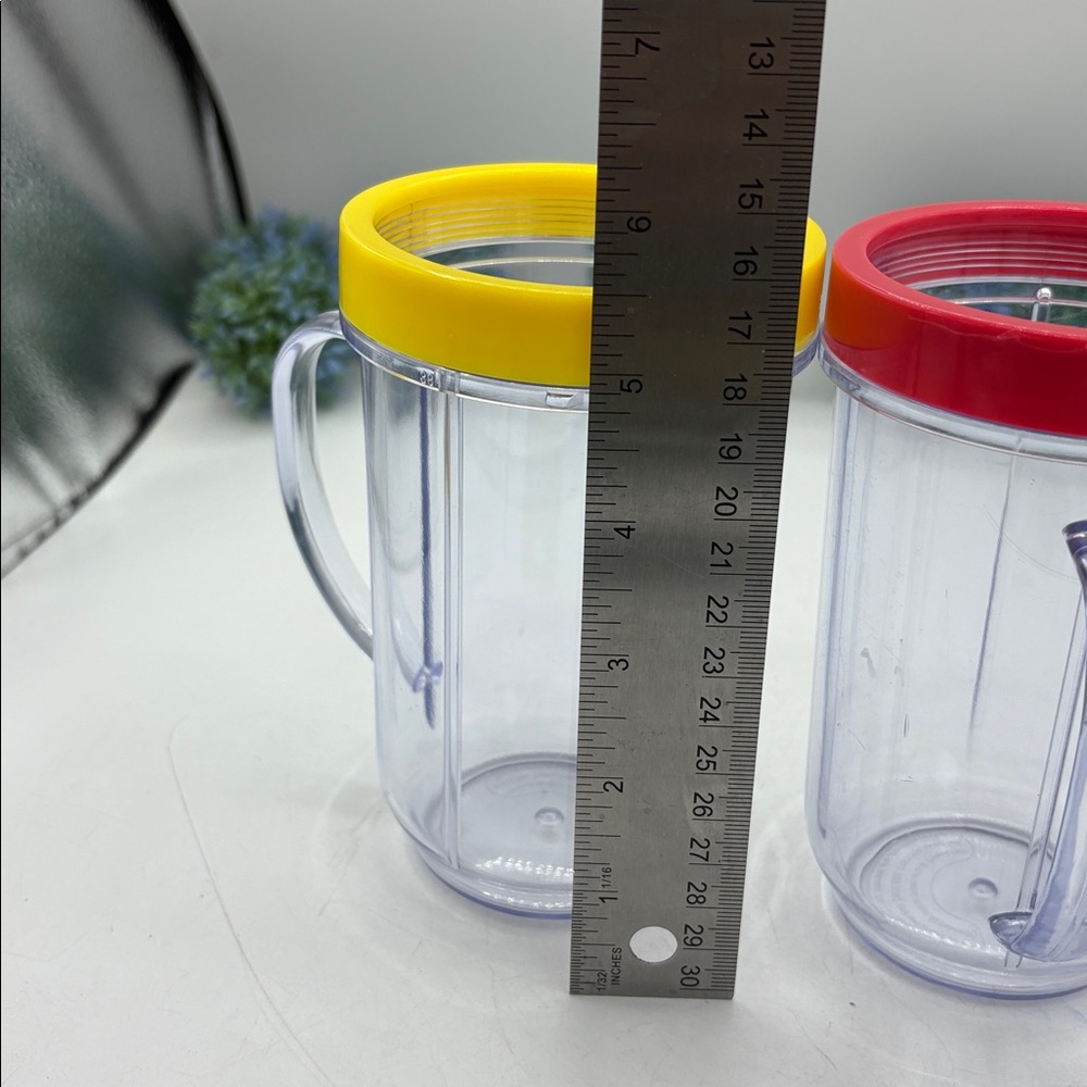 Magic Bullet Replacement Cups, Color Rim Rings Red,Yellow - Picture 8 of 9